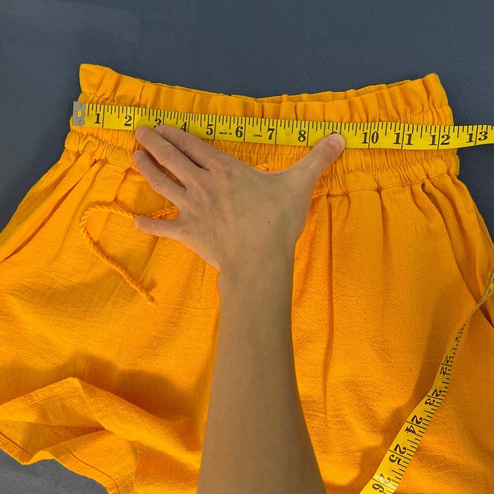 Abound Drawstring‎ Elastic Waist Casual Shorts with Pockets Color Orange Size S - Picture 6 of 6